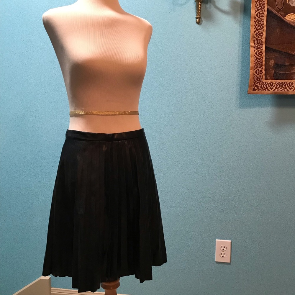 J. Crew faux leather pleated mini skirt